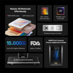 xTool F2 Ultra aparat de taiere si gravura cu laser dual 60W MOPA si 40W Diode