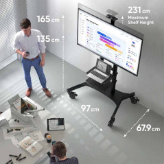 ONKRON TS1881-B stand mobil premium pentru TV-uri si display-uri cu diagonala 50"-86", max 90Kg, negru