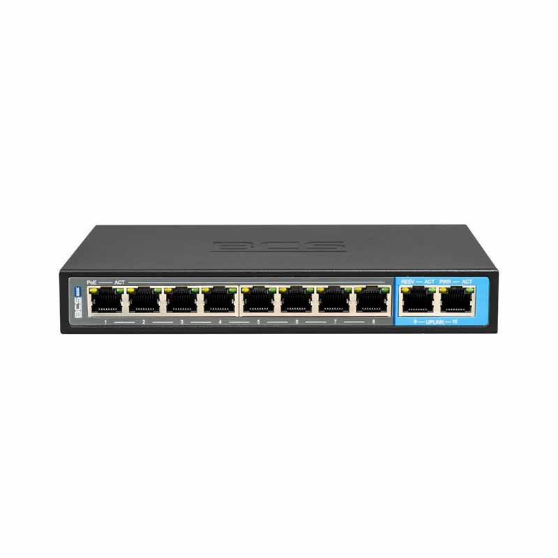8 Port Gigabit PoE Switch BCS-B-SP0802G, 2x Uplink 8 Port Gigabit PoE Switch BCS-B-SP0802G, 2x Uplink