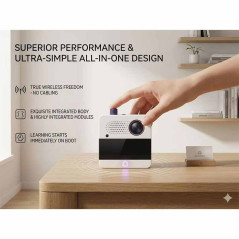 Valiza AIoT conectata la PC si display interactiv pentru lectii STEM