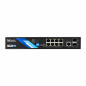 Switch PoE 8 porturi Gigabit cu management BCS-B-SP08G-2FSP-M, echipat cu 2 porturi uplink SFP pentru fibra optica.