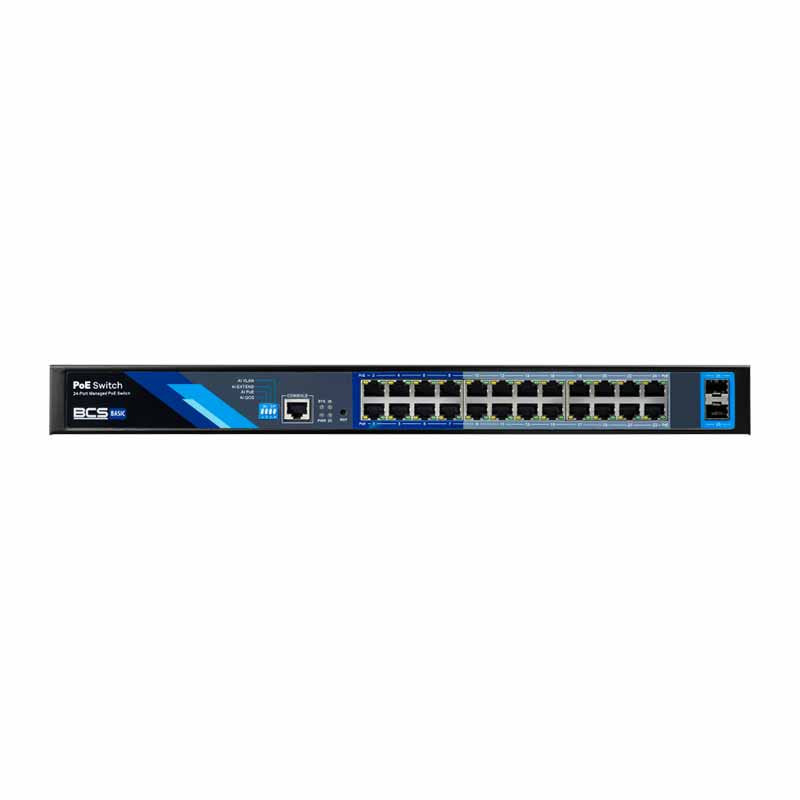 Switch PoE 24 Porturi Gigabit cu Management BCS-B-SP24G-2SFP-M, 2x SFP